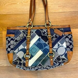 Coach denim leather patchwork y2k vintage purse